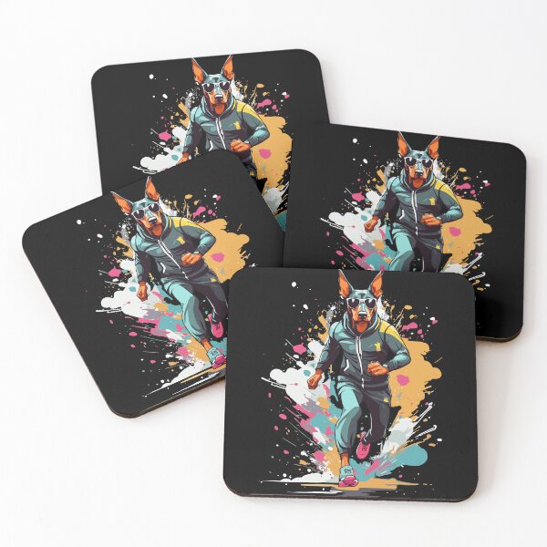 Item preview, Doberman dog streetwear running design designed and sold by LuminOrb.