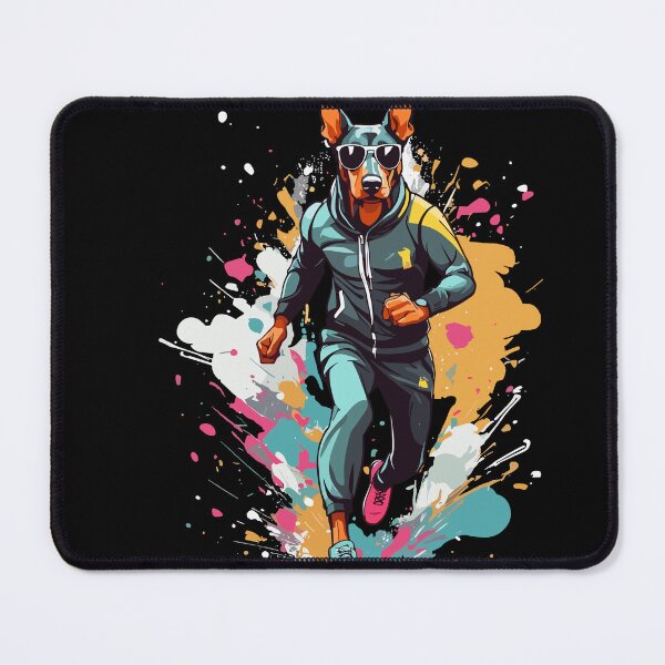 Item preview, Doberman dog streetwear running design designed and sold by LuminOrb.