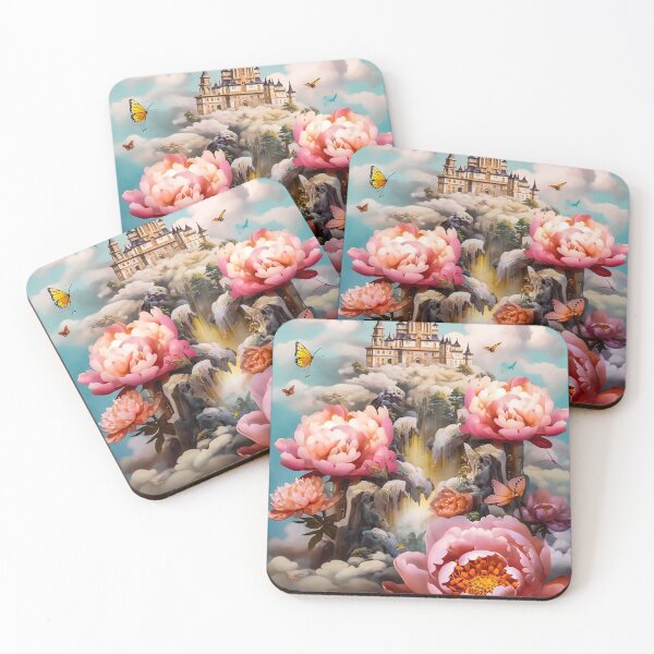 Item preview, Waterfall Kingdom in the Sky - Peonies Paradise designed and sold by Dreamsinpastel.