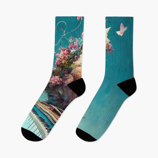 Item preview, Skybound Melodies - Piano Amidst Floral Drift designed and sold by Dreamsinpastel.