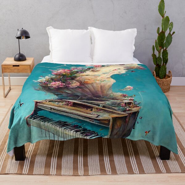 Item preview, Skybound Melodies - Piano Amidst Floral Drift designed and sold by Dreamsinpastel.
