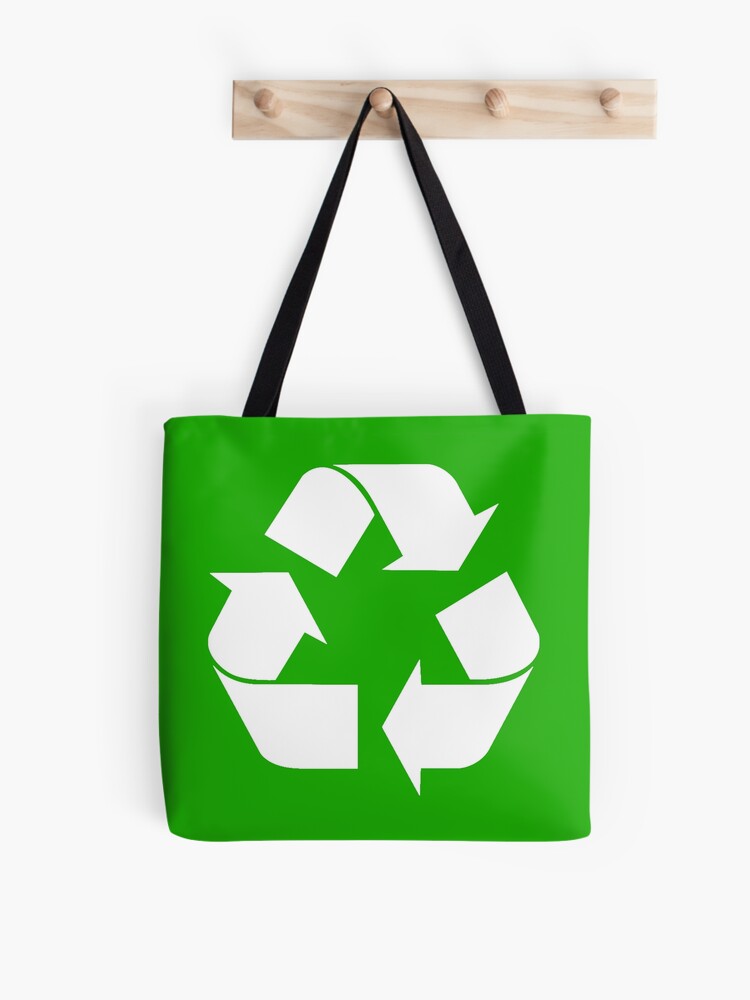 Bolsa de tela reutilizable con logo de reciclaje