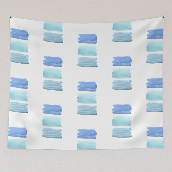 Item preview, Original watercolor modern and abstract blue brush strokes designed and sold by AquaMindSet.