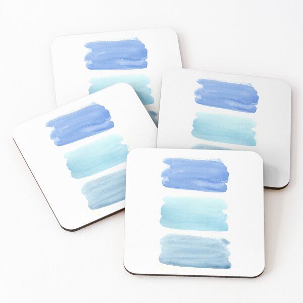 Item preview, Original watercolor modern and abstract blue brush strokes designed and sold by AquaMindSet.