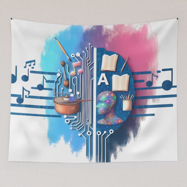 Item preview, AI Dreams in Music, Art, and Literature - Abstract Fusion Artwork designed and sold by aiart-cutegirl.