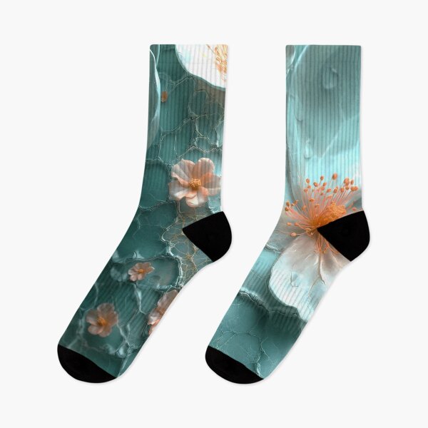 Item preview, Pepper green cracked paint texture and peach fuzz flowers designed and sold by Fantasyplus.
