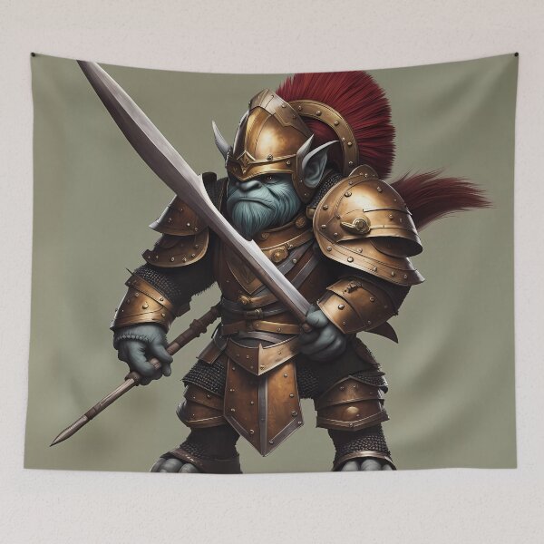 Item preview, small troll wearing medieval armour  designed and sold by Colin Bentham.