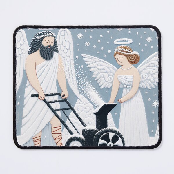 Item preview, Snow Blower Mythology with Zeus and Angel designed and sold by zzz888.