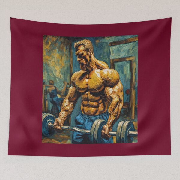 Item preview, "Power and Strength: Bodybuilder in the Gym" designed and sold by Artisticanvas.