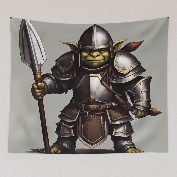 Item preview, small troll wearing medieval armour  designed and sold by Colin Bentham.