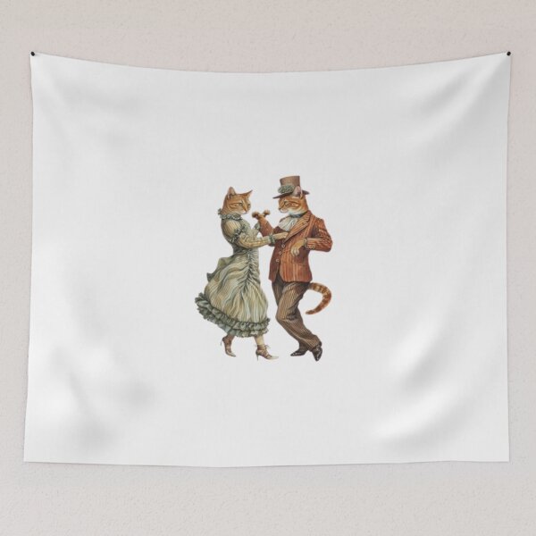 Item preview, "DANCING VINTAGE CAT". FUNNY MALE AND FEMALE CAT DANCING designed and sold by Obinne.
