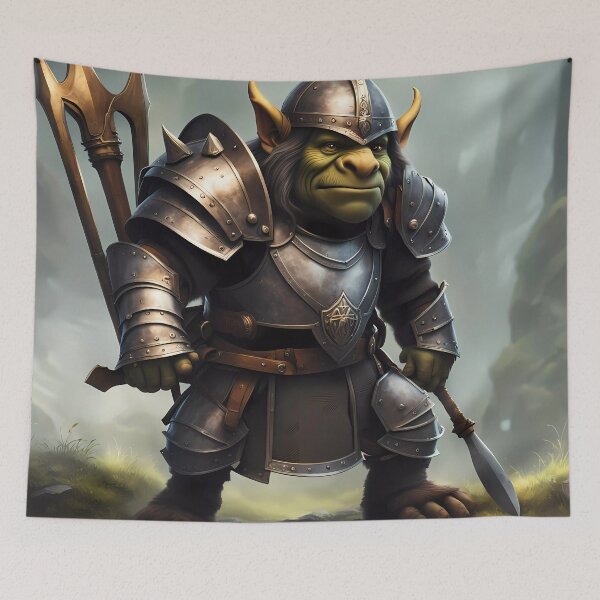 Item preview, small troll wearing medieval armour  designed and sold by Colin Bentham.