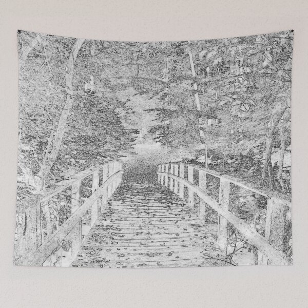 Item preview, white and black forest path designed and sold by Nunaprettyshop.