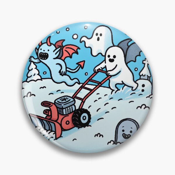 Item preview, Demon and Ghost Joy in the Snow with Snow Blower designed and sold by zzz888.