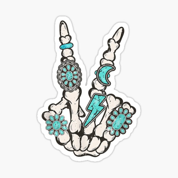 Item preview, Skeleton Turquoise Art Western Rock On Skeleton American Rodeo Tee Goth Skeletons Grim Reaper Gift Halloween Cowboy designed and sold by Brandonantley.