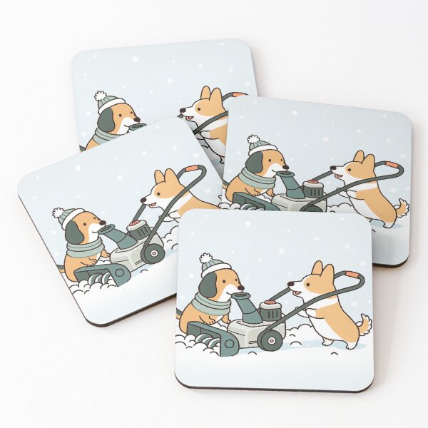 Item preview, Snow Blower Dynamic Duo of Dachshund and Corgi designed and sold by zzz888.