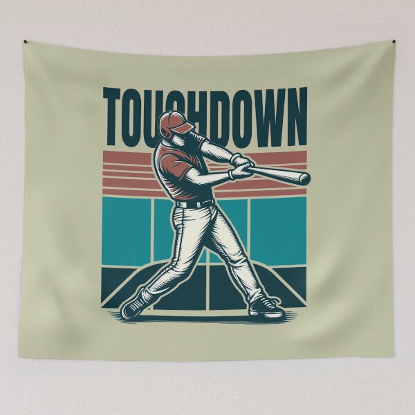 Item preview, Touchdown Baseball Quote Colorful Vintage Cartoon For Men designed and sold by Daqomm.
