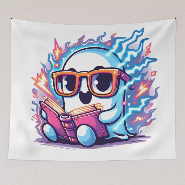 Item preview, Kawaii Energetic Wraith With Glowing Glasses designed and sold by CanvasCutie.