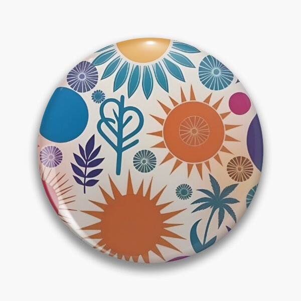 Item preview, RogerPattern - "Bursting Blossoms: Vibrant Circles and Sun" designed and sold by RogerPattern.