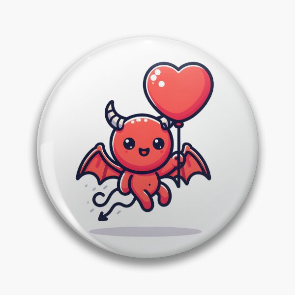 Item preview, Kawaii Demon With Heart-Shaped Balloon designed and sold by CanvasCutie.