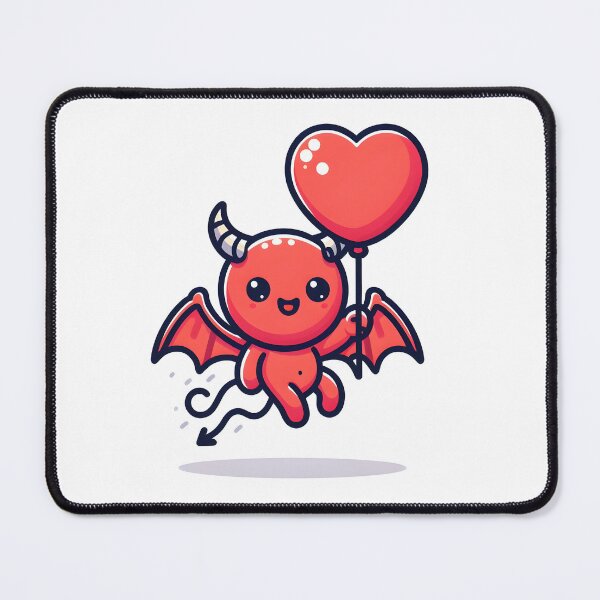 Item preview, Kawaii Demon With Heart-Shaped Balloon designed and sold by CanvasCutie.