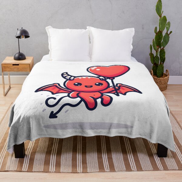 Item preview, Kawaii Demon With Heart-Shaped Balloon designed and sold by CanvasCutie.