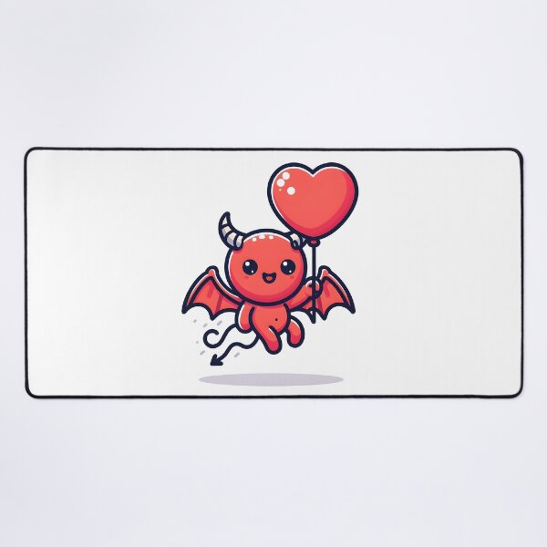 Item preview, Kawaii Demon With Heart-Shaped Balloon designed and sold by CanvasCutie.
