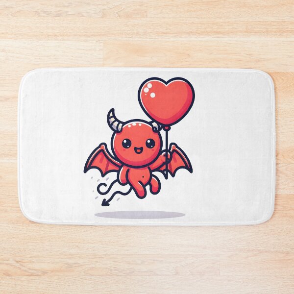 Item preview, Kawaii Demon With Heart-Shaped Balloon designed and sold by CanvasCutie.