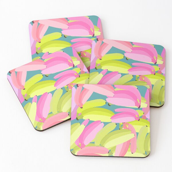 Item preview, Yellow and Pink Bananas on Green Background - Hand-drawn Repeating Pattern designed and sold by Victoria Rose.