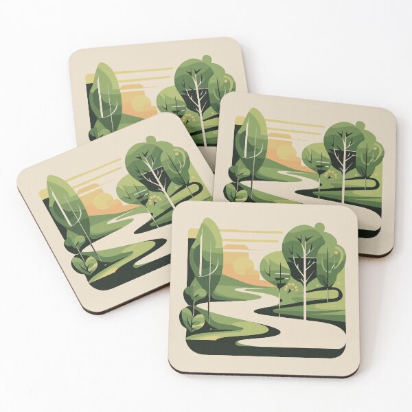 Item preview, Sunset Trails - Minimalist Nature Path Illustration designed and sold by FebricFusion.
