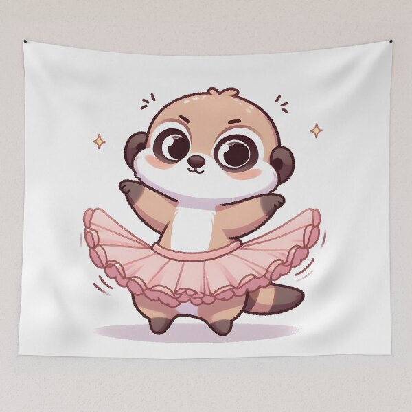 Item preview, Kawaii Meerkat With A Tutu Skirt designed and sold by CanvasCutie.