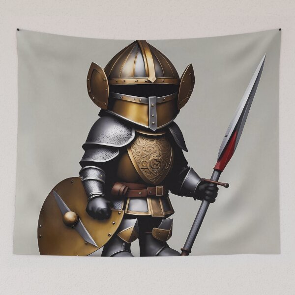 Item preview, small troll wearing medieval armour  designed and sold by Colin Bentham.