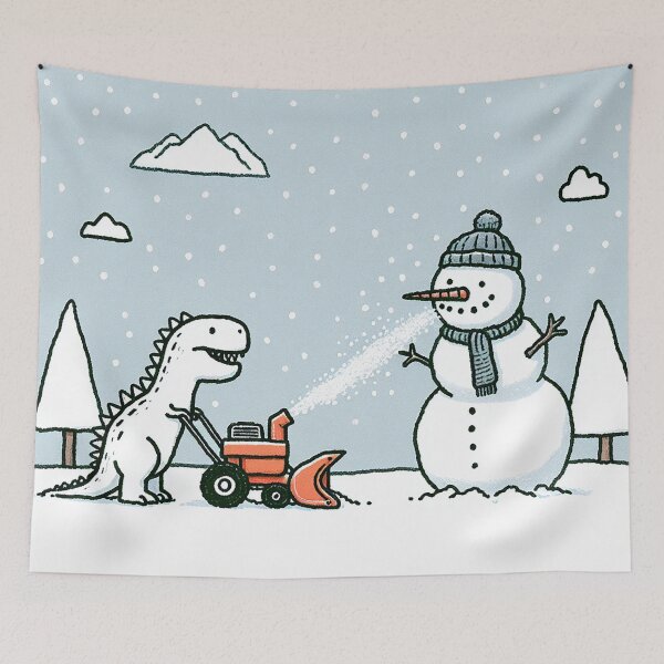 Item preview, Snow Blower Adventure of Dinosaur and Snowman designed and sold by zzz888.