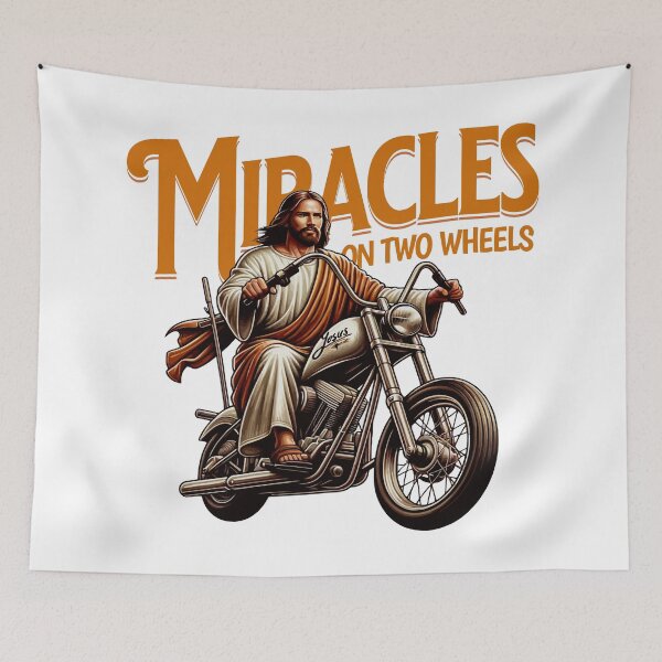 Item preview, Jesus Riding a Motorcycle designed and sold by CyberWindow.