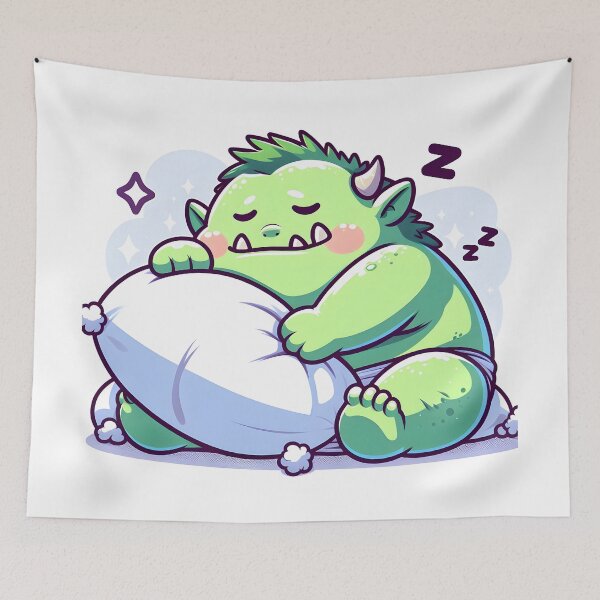 Item preview, Kawaii Ogre: A Fluffy Pillow designed and sold by CanvasCutie.