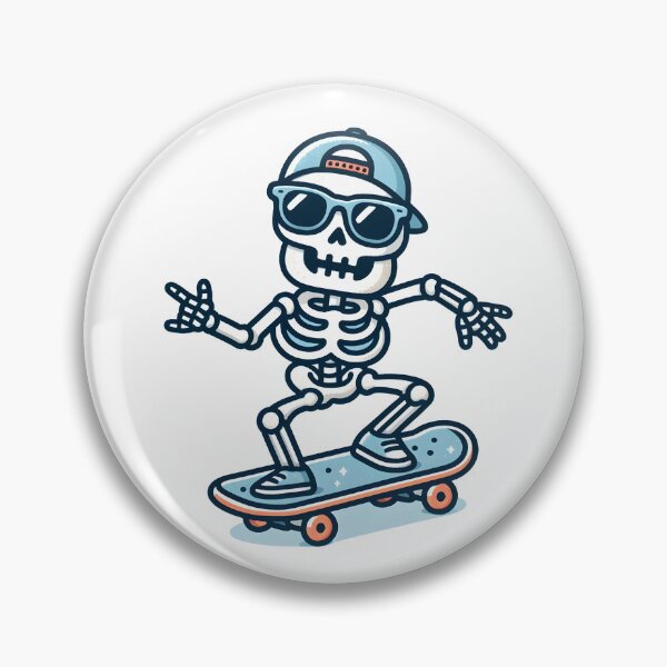 Item preview, Kawaii Skeleton Skateboarding With Cool Sunglasses designed and sold by CanvasCutie.