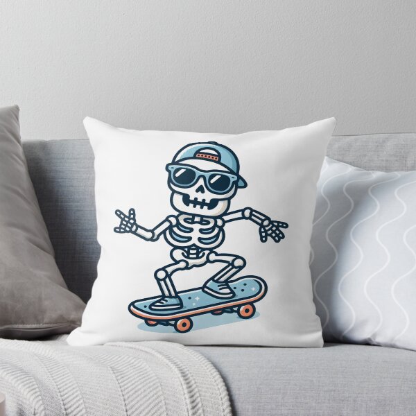 Item preview, Kawaii Skeleton Skateboarding With Cool Sunglasses designed and sold by CanvasCutie.