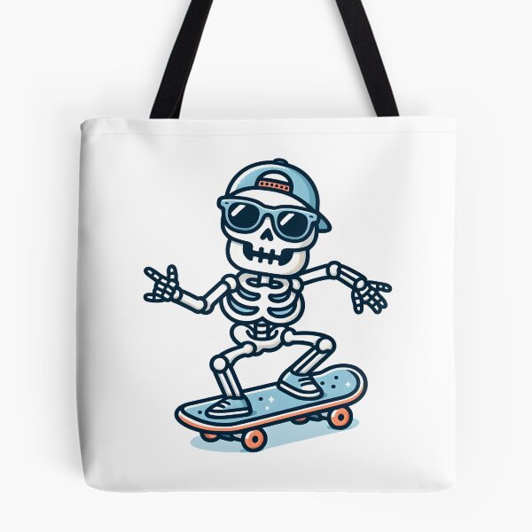 Item preview, Kawaii Skeleton Skateboarding With Cool Sunglasses designed and sold by CanvasCutie.