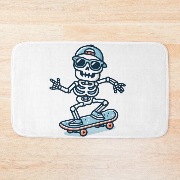 Item preview, Kawaii Skeleton Skateboarding With Cool Sunglasses designed and sold by CanvasCutie.