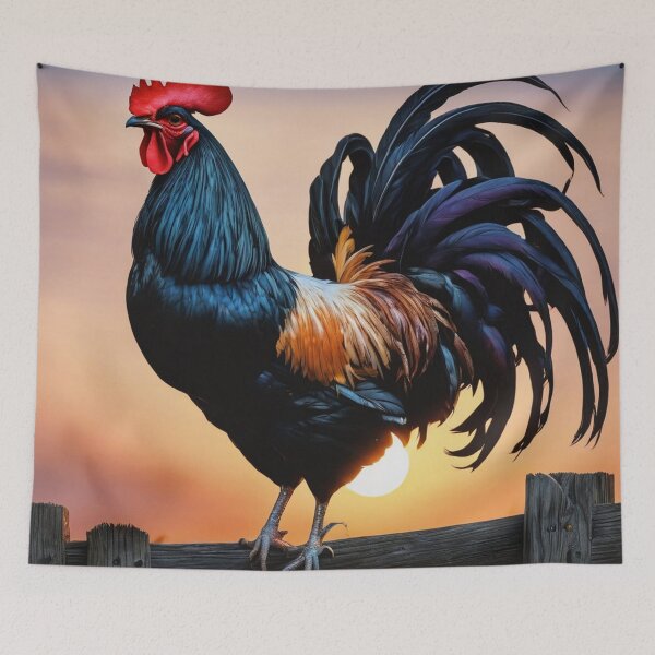 Item preview, Cockerel on farm fence designed and sold by tatty58.