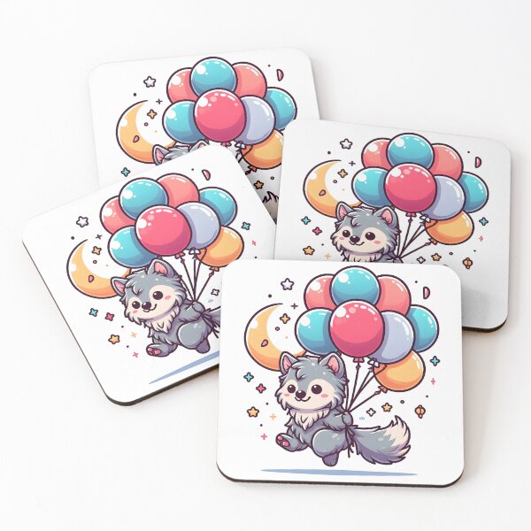 Item preview, Kawaii Precious Werewolf: A Bunch Of Colorful Balloons designed and sold by CanvasCutie.