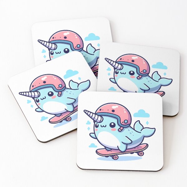 Item preview, Kawaii Narwhal: A Skateboard And Helmet designed and sold by CanvasCutie.
