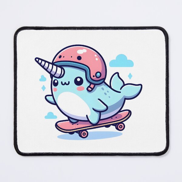 Item preview, Kawaii Narwhal: A Skateboard And Helmet designed and sold by CanvasCutie.