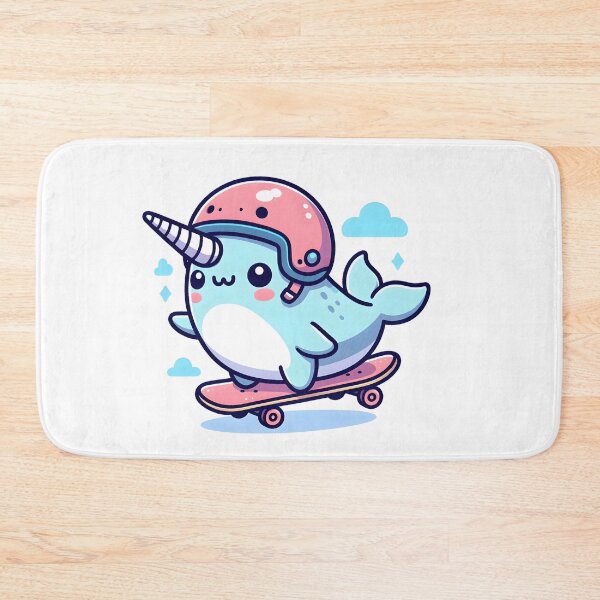 Item preview, Kawaii Narwhal: A Skateboard And Helmet designed and sold by CanvasCutie.