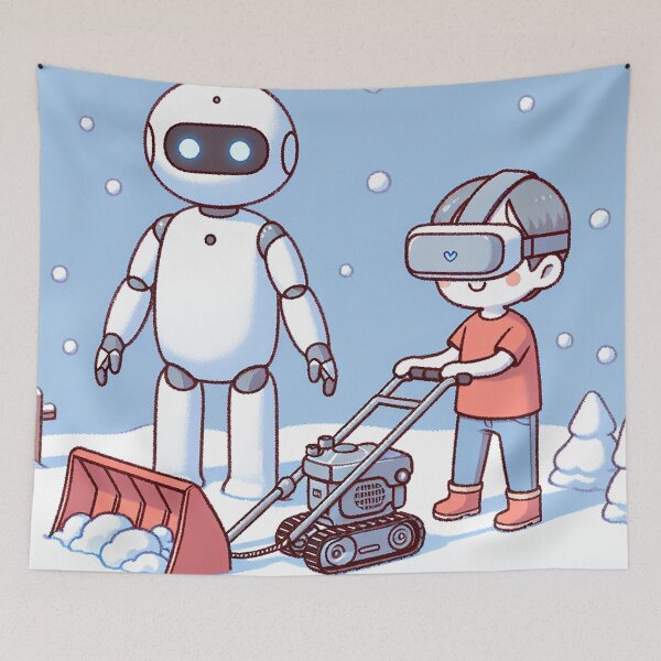 Item preview, Android and VR Boy Joy in the Snow with Snow Blower designed and sold by zzz888.