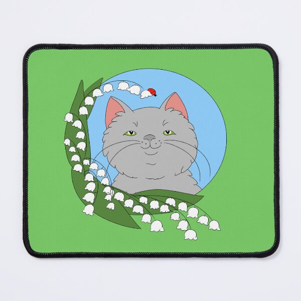 Item preview, Cute Cat and Lilies of the Valley designed and sold by HugSomeNettles.