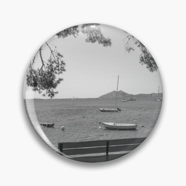 Item preview, Last Bench Puerto Pollensa Pine Walk Black And White designed and sold by GG WALL ART.