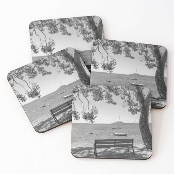 Item preview, Last Bench Puerto Pollensa Pine Walk Black And White designed and sold by GG WALL ART.