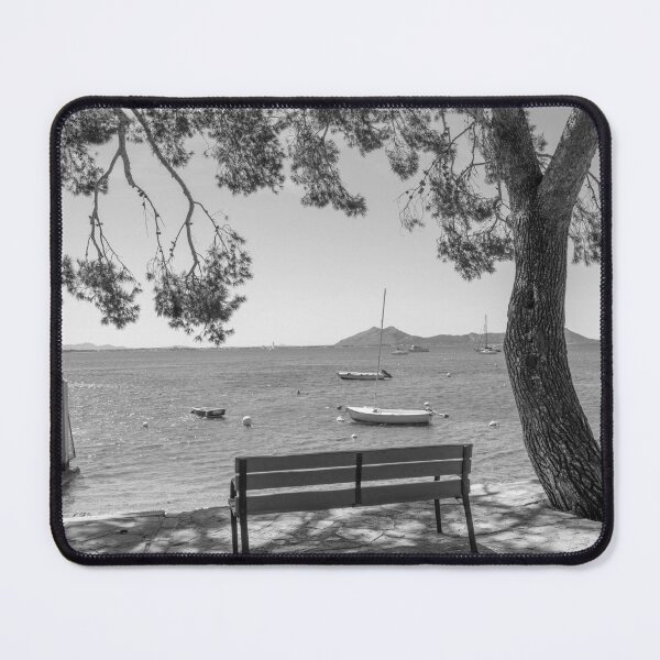 Item preview, Last Bench Puerto Pollensa Pine Walk Black And White designed and sold by GG WALL ART.
