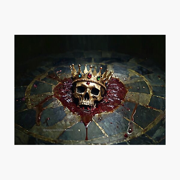 Item preview, Golden Skull With Crown in Blood designed and sold by NerdscapeDC.